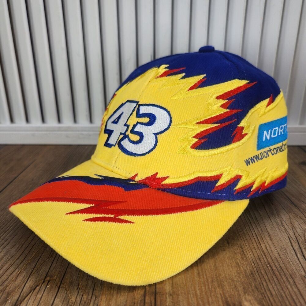 NASCAR Richard Petty #43 Hat Cap Strap Back Yellow Colorful Racing Norton Sports